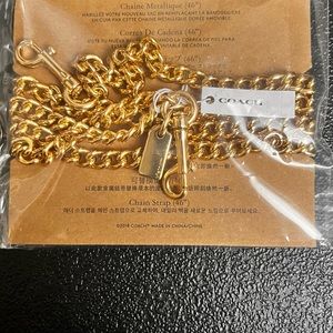 Coach F31126 Crossbody or Shoulder Strap 46"--Gold Tone Metal Chain Strap--NWT